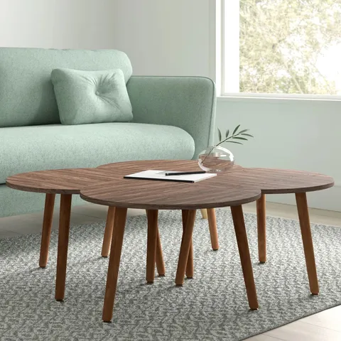 BOXED ALGODONES SOLID WOOD 3 LEGS COFFEE TABLE 