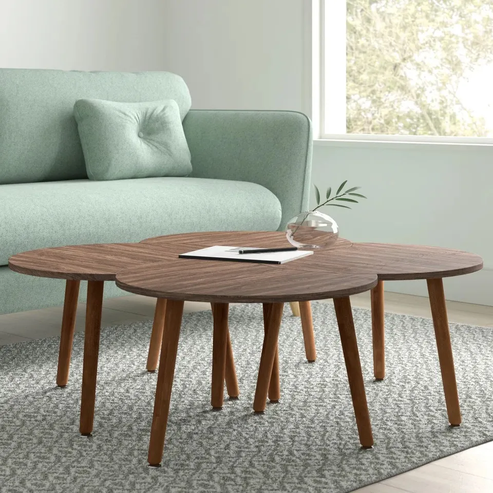 BOXED ALGODONES SOLID WOOD 3 LEGS COFFEE TABLE 
