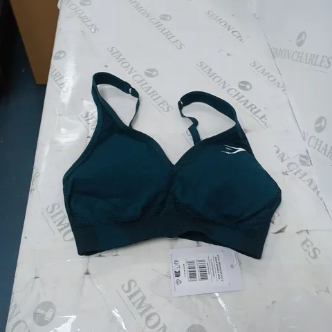 SMALL GYMSHARK SPORTS BRA DARK TEAL 