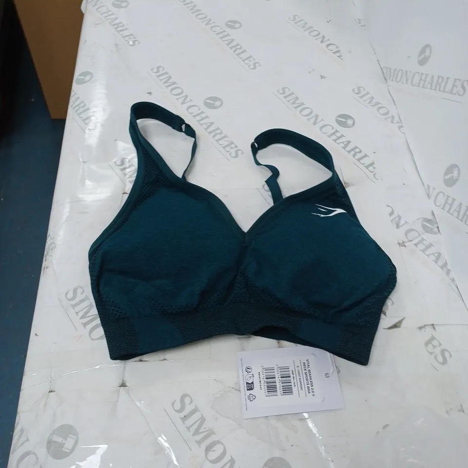 SMALL GYMSHARK SPORTS BRA DARK TEAL 