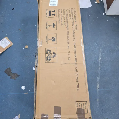 BOXED 6FT GRAND NOTTINGHAM FIR PRE-LIT ARTIFICIAL CHRISTMAS TREE