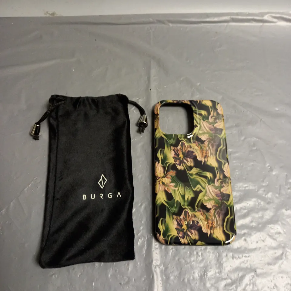 BURGA MOBILE PHONE CASE GREEN FLORAL DESIGN - MODEL UNSPECIFIED