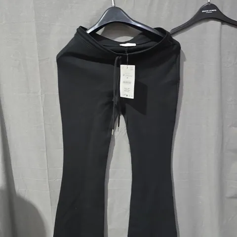 ZARA BLACK DRAWSTRING-WAIST TROUSERS, WOMEN'S, EU 28