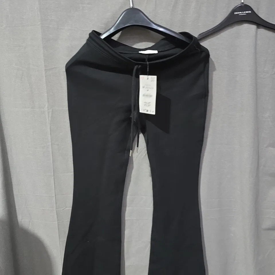 ZARA BLACK DRAWSTRING-WAIST TROUSERS, WOMEN'S, EU 28