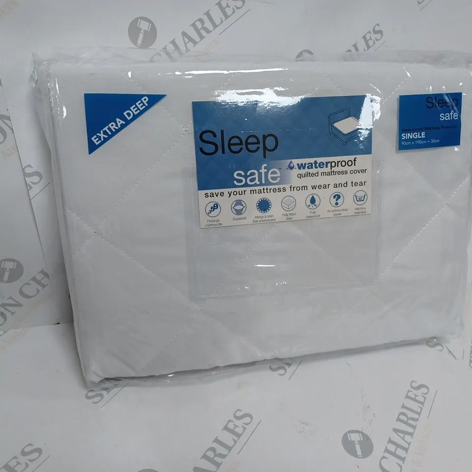 SLEEP SAFE WATERPROOF QUILTED SINGLE MATTRESS COVER  
