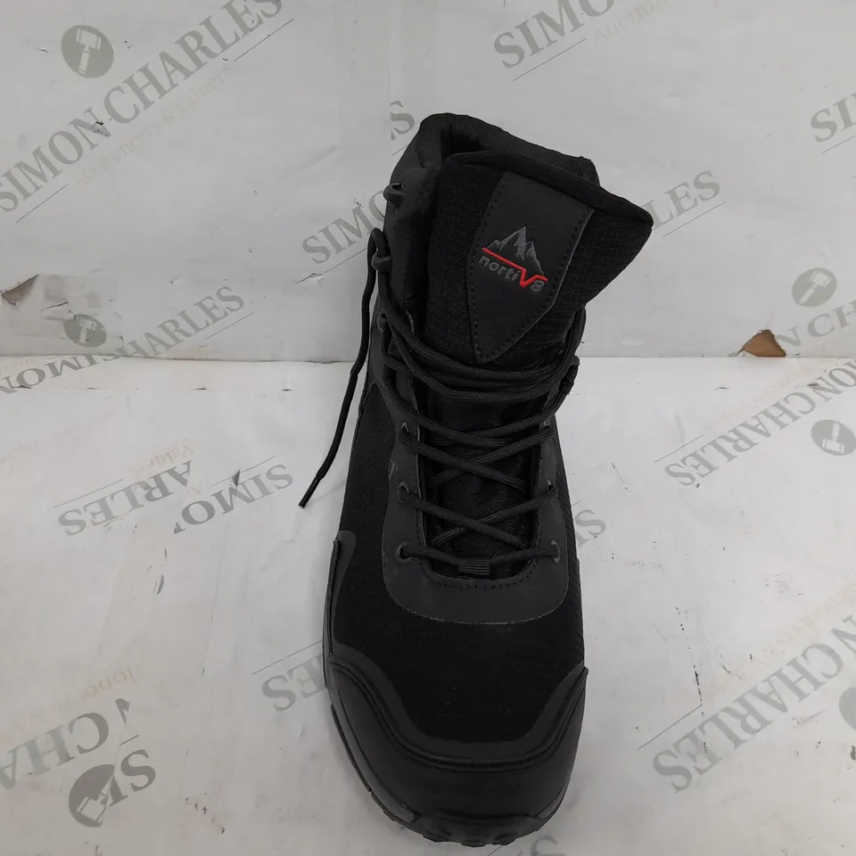 BOXED PAIR OF NORTIV8TE LACE UP BOOTS IN BLACK - UK 8