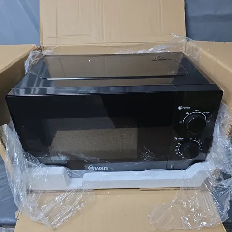 SWAN 20L 700W MANUAL MICROWAVE - BLACK - COLLECTION ONLY
