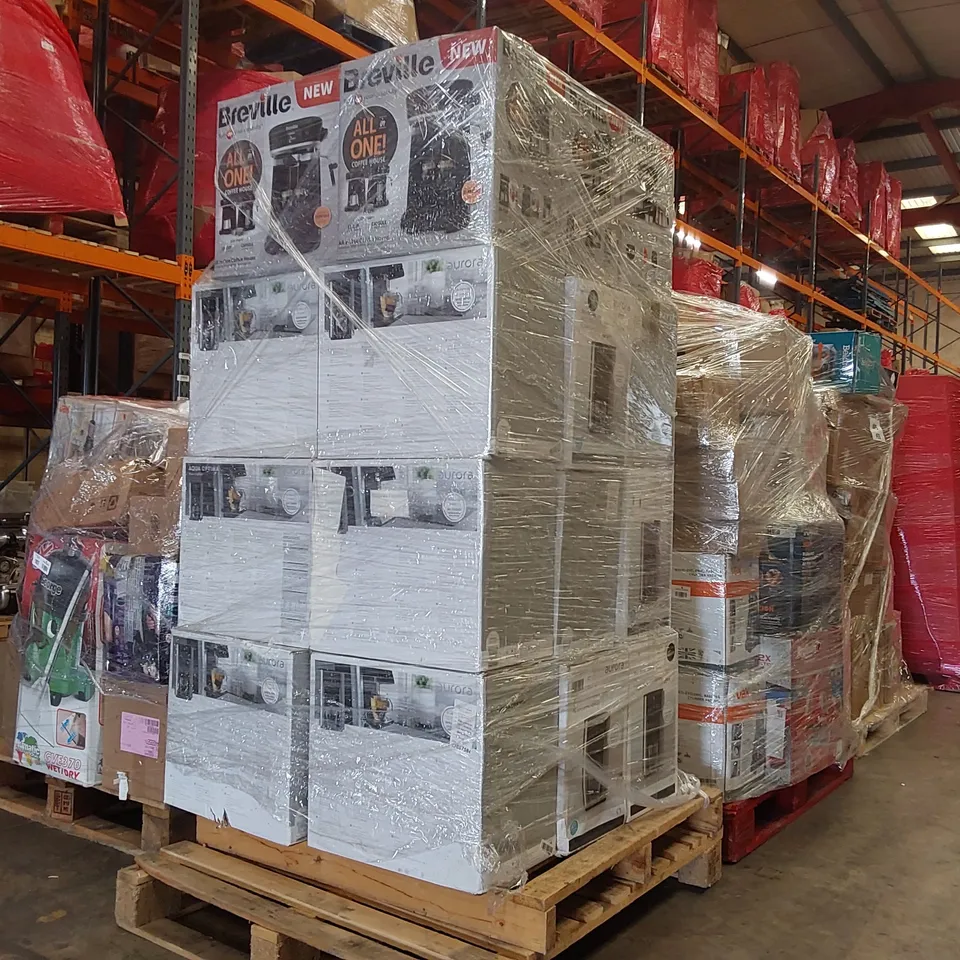 PALLET OF APPROXIMATELY 24 UNPROCESSED RAW RETURN HOUSEHOLD AND ELECTRICAL GOODS TO INCLUDE MULTIPLE AQUA OPTIMA AURORAS