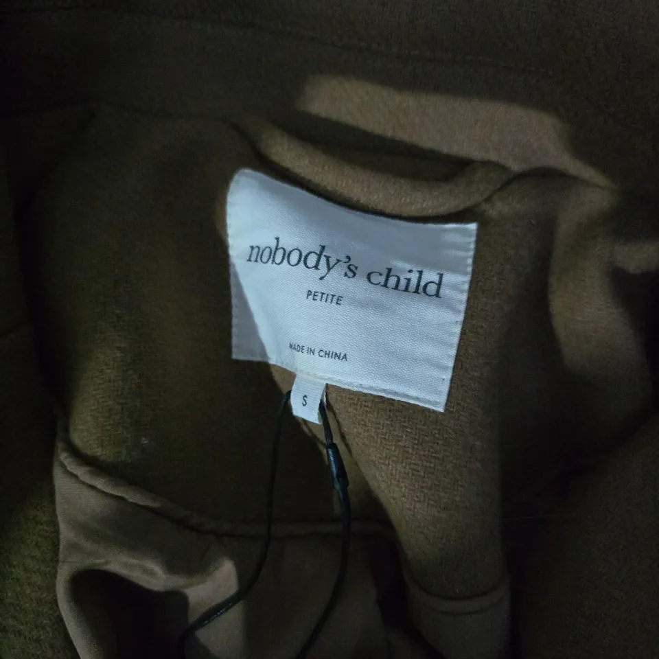 NOBODYS CHILD PETITE MIZI WRAP COAT IN BROWN - UK SMALL