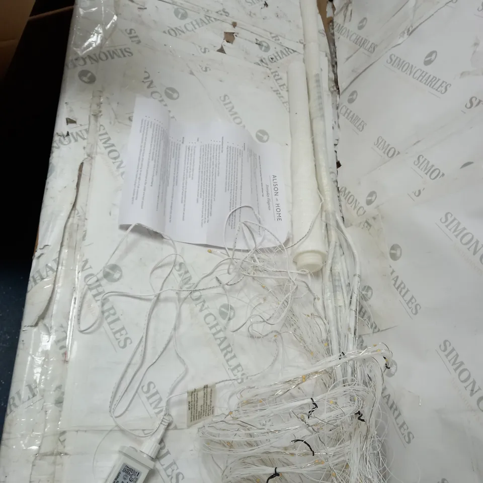 BOXED ALISON CORK PRE-LIT CASCADING GLITTER WHITE WILLOW TREE - COLLECTION ONLY