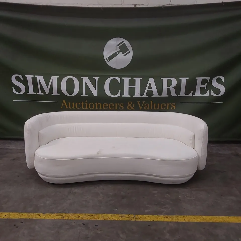 QUALITY DESIGNER DANETTI HENRY IVORY BOUCLE 3 SEATER SOFA