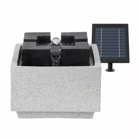 STREETWIZE GARDEN SQUARE RAISED SOLAR WATER FOUNTAIN - GREY BOXED