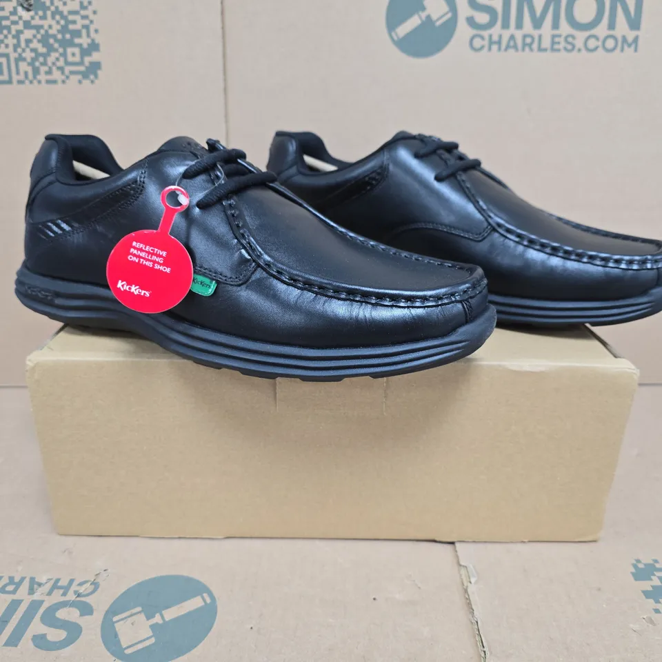 BOXED PAIR OF KICKERS SHOES IN BLACK SIZE EU 44