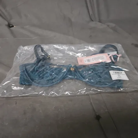 BOUX AVENUE BROOKE LACE PLUNGE BRA 32C TEAL