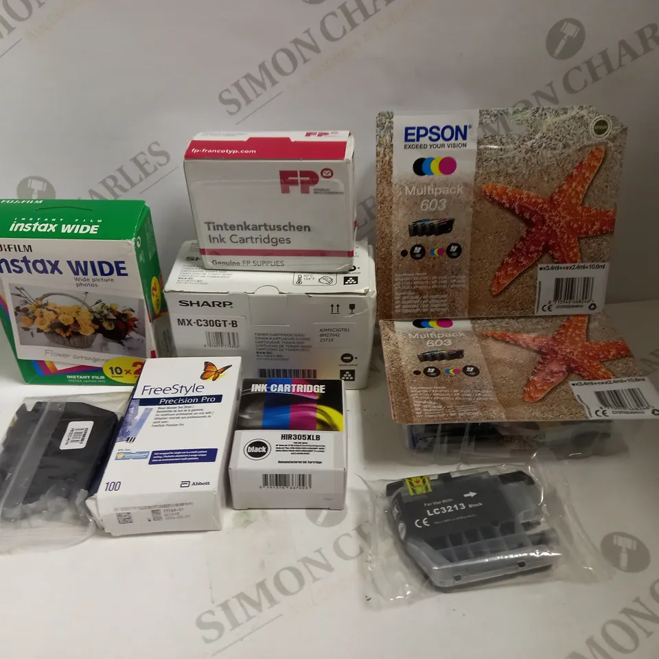 BOX TO CONTAIN APPROX. 20 X ASSORTED INK CARTRIDGES FOR PRINTERS, BRANDS & COLOURS VARY