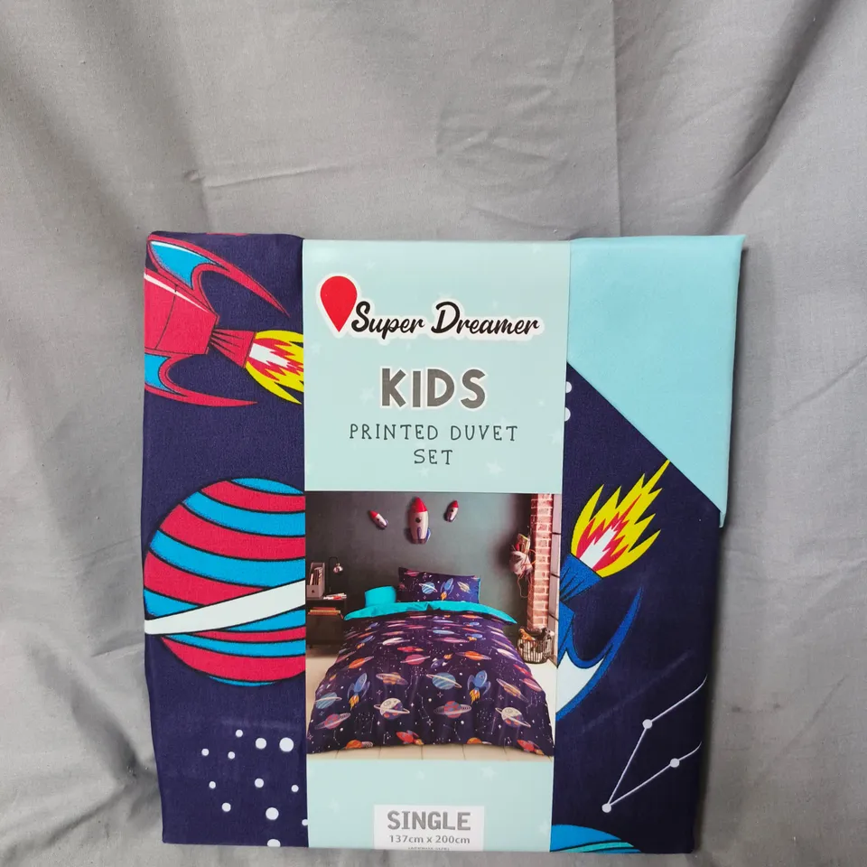 SUPER DREAMER KIDS PRINTED DUVET SET – SINGLE (137 X 200 CM)