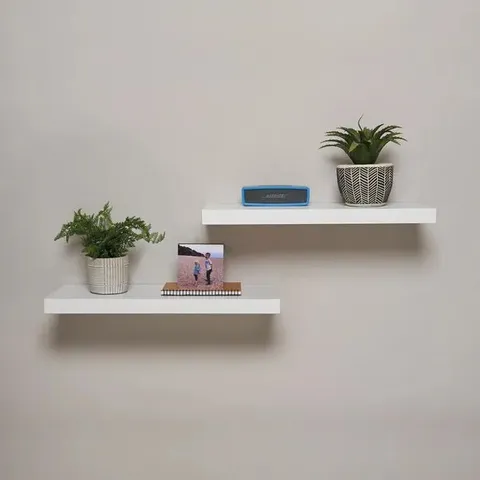 BOXED SET OF 2 FLOATING WALL SHELVES 