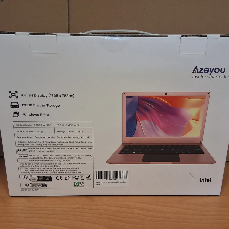 SEALED AZEYOU 11.6" WINDOWS LAPTOP IN ROSEGOLD