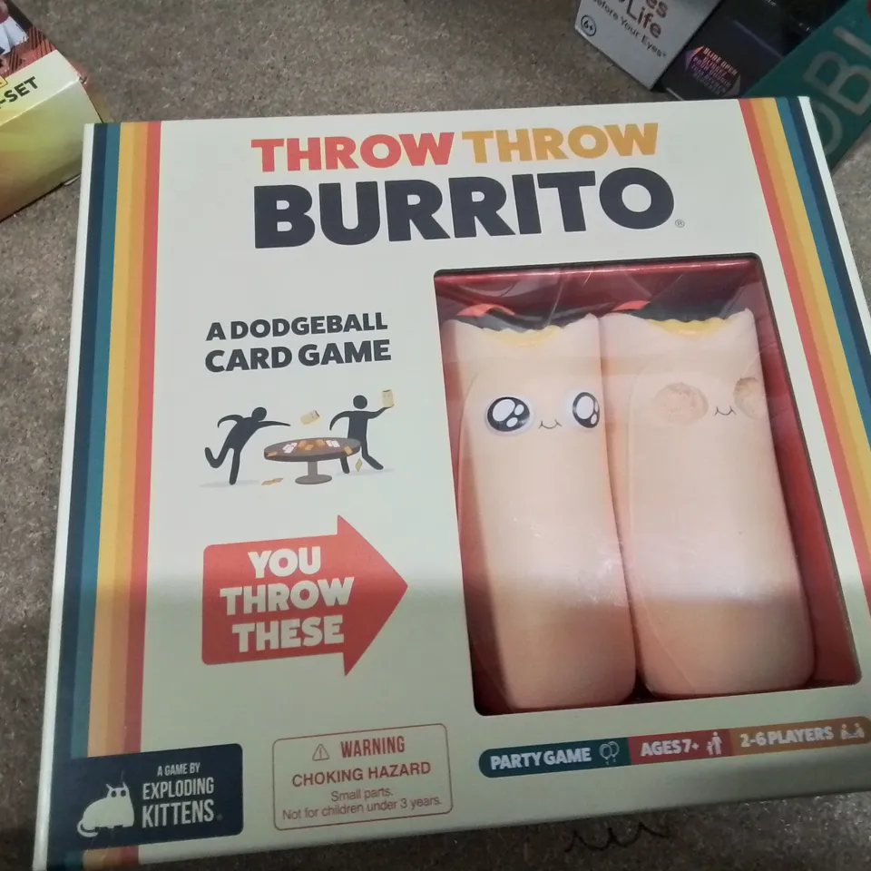 BOX CONTAINING APPROXIMATELY 10 TOYS TO INCLUDE: NOEL GALLAGHER FUNKO POP, COCOMELON DOLL, CODY RHODES FIGURINE, THROW THROW BURRITO GAME ETC.