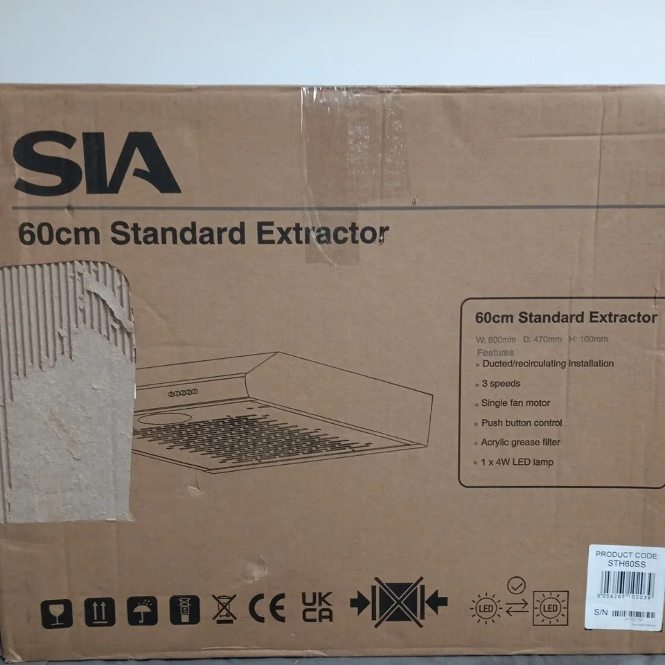 SIA 60CM STANDARD EXTRACTOR HOOD