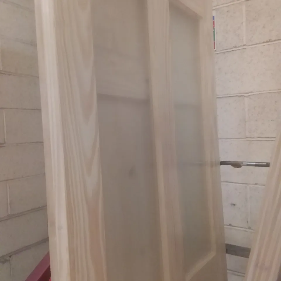 PINE 2 GLASS PANEL INTERIOR DOOR 200X84CM