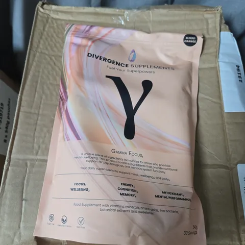 BOX OF 8 X 540G DIVEGENCE SUPPLEMENTS BLOOD ORANGE GAMMA FOCUS