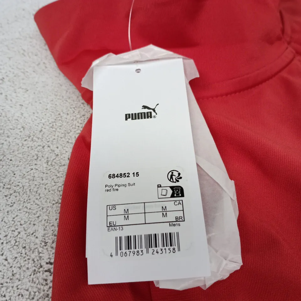 PUMA RED POLY PIPING TRACK JACKET – MEN'S, UK M (US M / EU M)