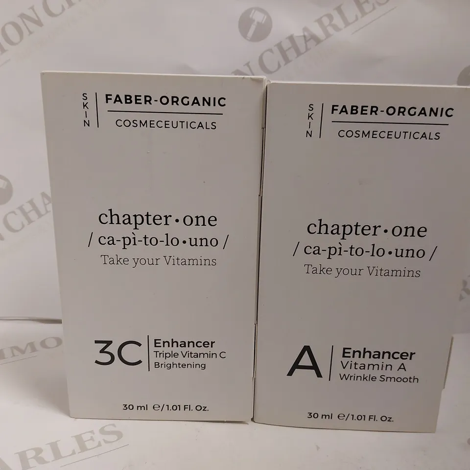 2 FABER-ORGANIC ITEMS TO INCLUDE 3C ENHANCER TRIPLE VITAMIN C AND A ENHANCER VITAMIN A WRINKLE SMOOTHER