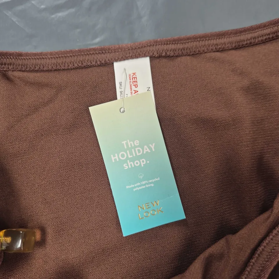 NEW LOOK BELLA TRIM HL HIPSTER – WOMEN'S BROWN HIPSTER BIKINI BOTTOMS UK 12