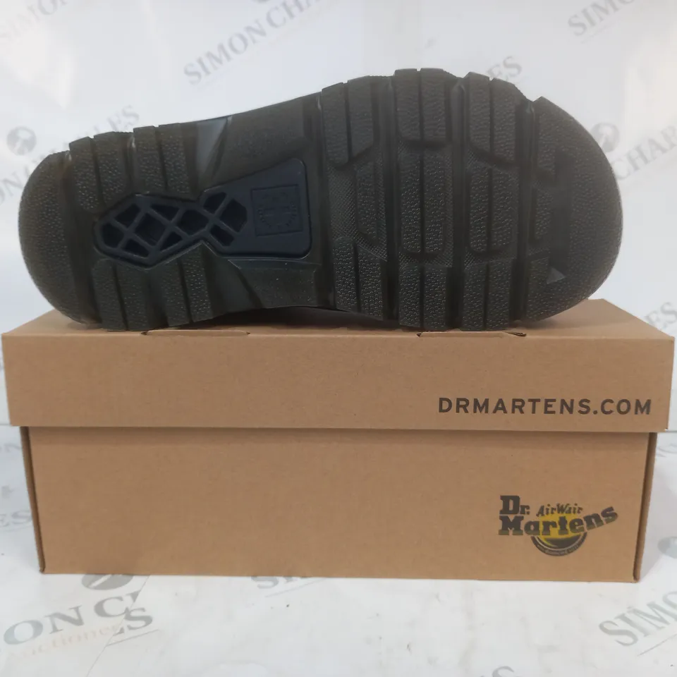 BOXED PAIR OF DR MARTENS ZEBZAG MULES IN PURPLE UK SIZE 6