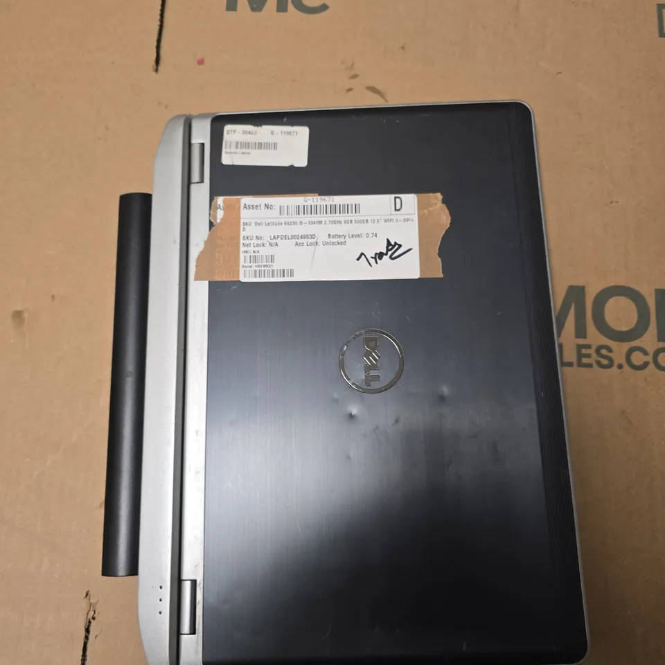 DELL LATITUDE E6230 LAPTOP - I5-3340M, 8GB RAM, 500GB HDD, 12.5-INCH DISPLAY