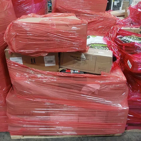 PALLET OF ASSORTED CONSUMER PRODUCTS TO INCLUDE: SIDE TABLE, DUMBELL SET, PROFESSIONAL BLEND COMPOST ECT