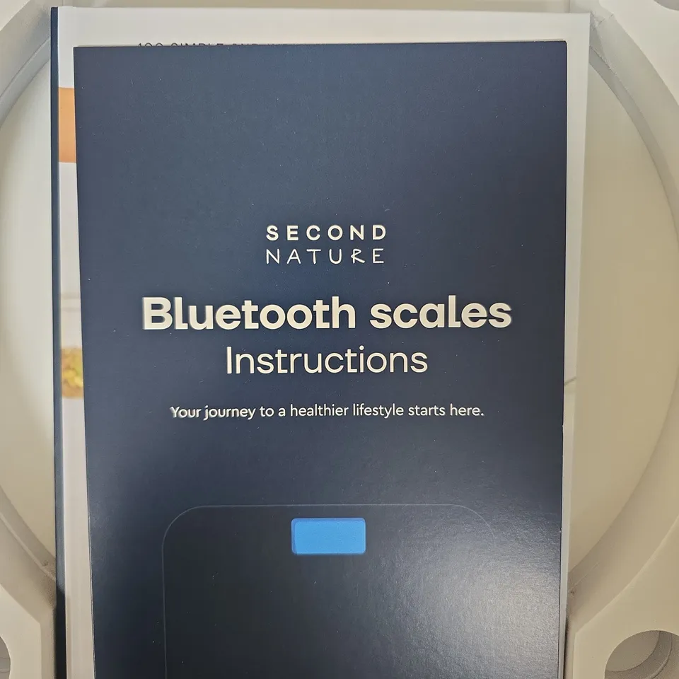 SECOND NATURE BLUETOOTH SCALES – GLASS PLATFORM WITH INSTRUCTIONS