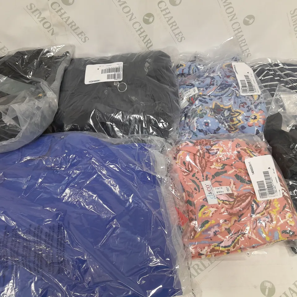 MEDIUM BOX OF ASSORTED CLOTHING ITEMS IN VARIOUS SIZES AND COLOURS 