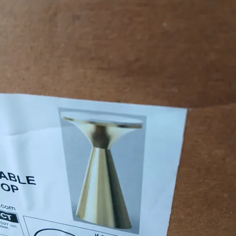 GOLD METAL SIDE TABLE WITH MARBLE TOP