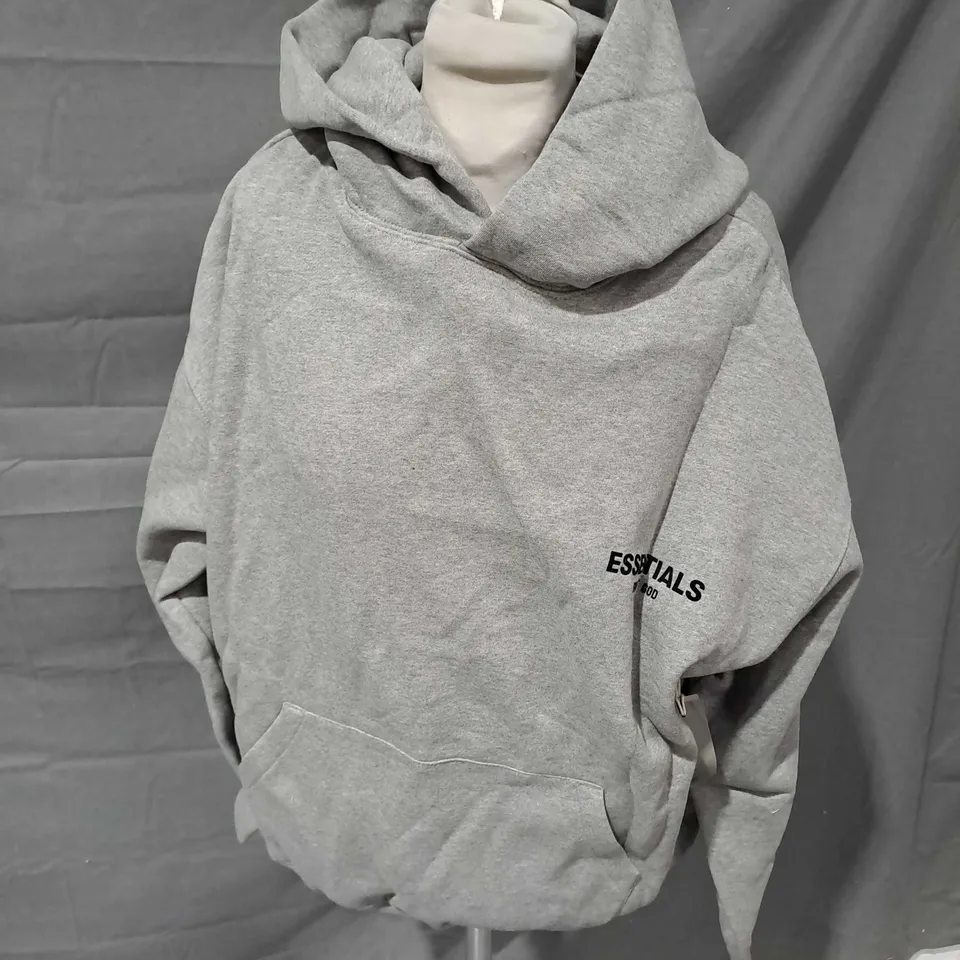 ESSENTIALS LIGHT GREY HOODIE - SMALL