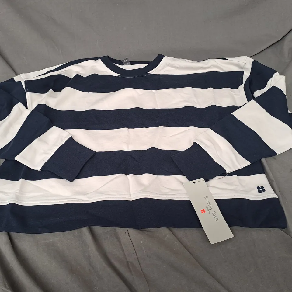 SWEATY BETTY AFTER CLASS CROP SWEATSHIRT MEDIUM STRIPED