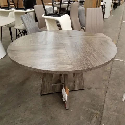 DESIGNER ROUND WOOD EFFECT DINING TABLE