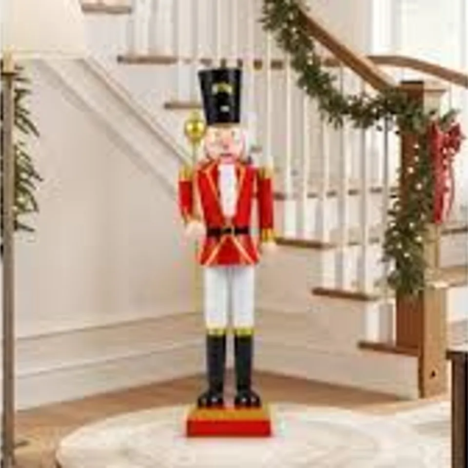 BOXED 32.5-INCH CHRISTMAS NUTCRACKER, RED, BLACK