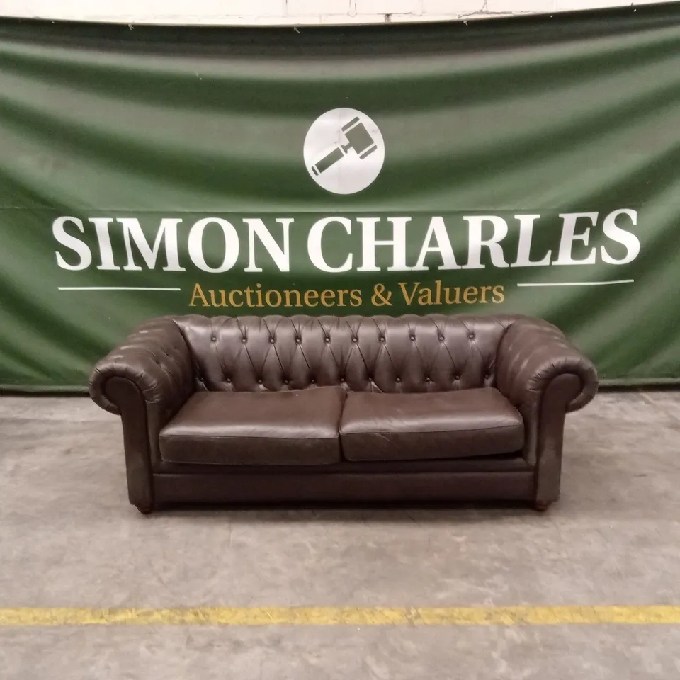 BAKERFIELD 3 SEATER LEATHER/FAUX LEATHER SOFA - CHOCOLATE RRP £1449