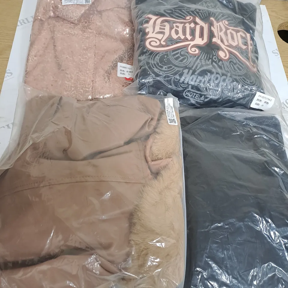 BOX OF ASSORTED CLOTHING ITEMS TOO INCLUDE JUMPERS, SHIRTS AND TROUSERS IN VARIOUS SIZES AND COLOURS   