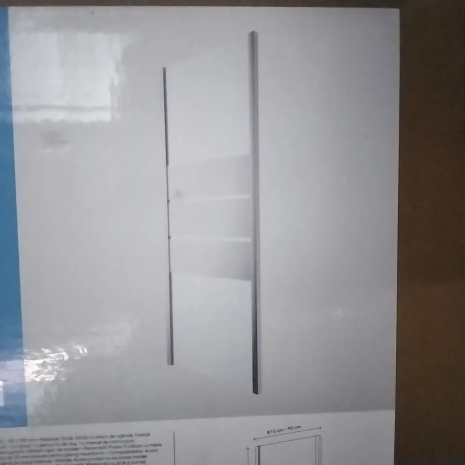 BOXED BELOYA 90CM FIXED SHOWER PANEL MIRROR EFFECT