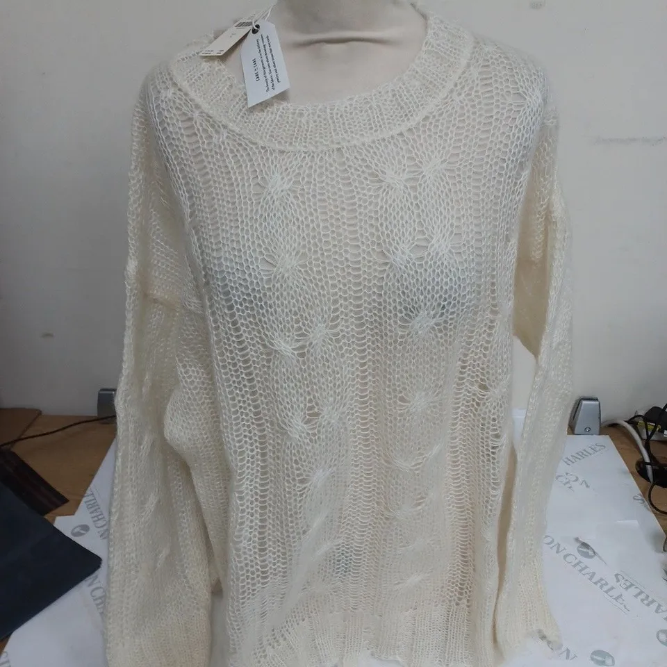 ANTHROPOLOGIE OB STITCHY NEON MOHAIR JUMPER - L