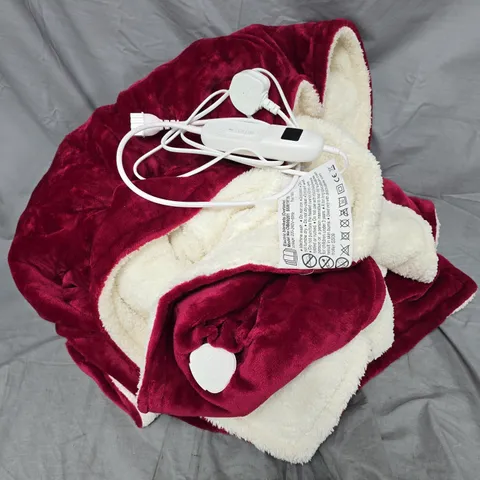 ELECTRIC BLANKET (OVERBLANKET) MODEL OB90201, 195 X 125 CM, BURGUNDY PLUSH