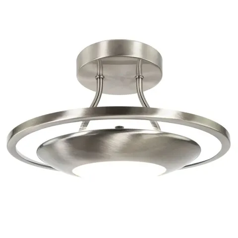 BOXED MCROBERTS 1-LIGHT 30CM LED SEMI FLUSH LIGHT FITTING