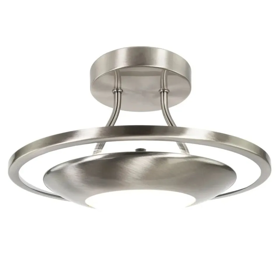 BOXED MCROBERTS 1-LIGHT 30CM LED SEMI FLUSH LIGHT FITTING 