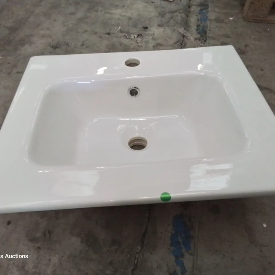 BOXED CANELLI CERAMIC SINGLE TAP VANITY BASIN WHITE 500 × 400mm