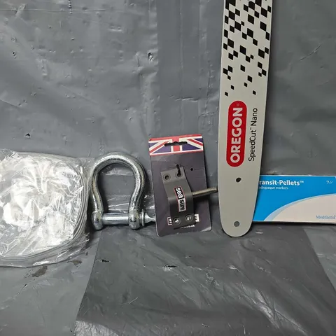 APPROXIMATELY 13 ASSORTED ITEMS TO INCLUDE - TRANSIT PELLETS , OREGON SPEEDCUT NANO ETC
