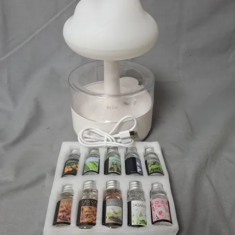 BLISS & BEYOND RAIN CLOUD HUMIDIFIER WITH ESSENTIAL OILS