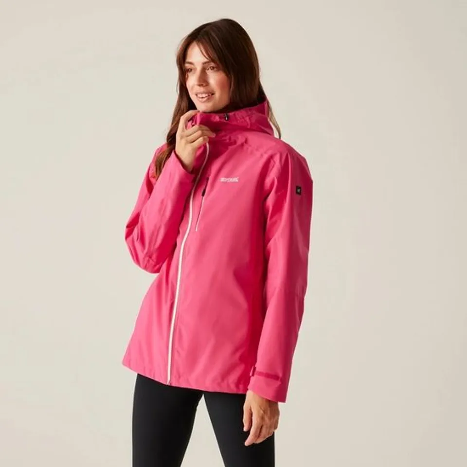 BRAND NEW REGATTA WOMEN'S BIRCHDALE II WATERPROOF JACKET IN POP/LIGHT VANILLA - UK 8